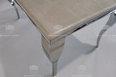 The Louis Dining Table (150cm) in Cream Marble Top - Table ONLY