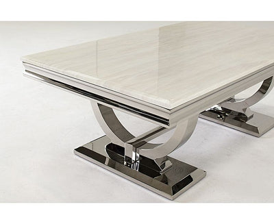 The Arianna Coffee Tables (110cm) - In Cream Marble Top