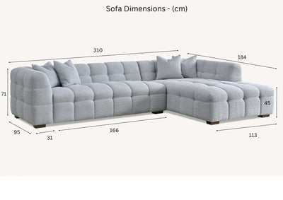 The Bubble Boucle Corner Sofa in Luxury Ivory Boucle Upholstery
