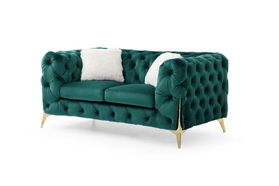 The Rocky Chesterfield Sofas Sets in Luxury Green Velvet-Xmas Delivery