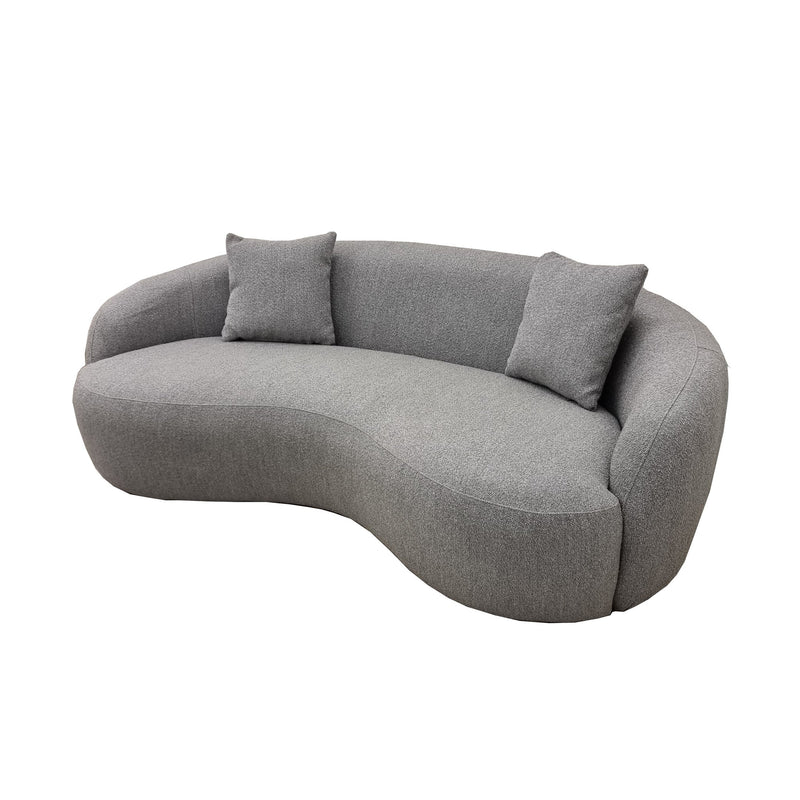 La Concha Wave Boucle Sofa in Luxury Grey Boucle Upholstery