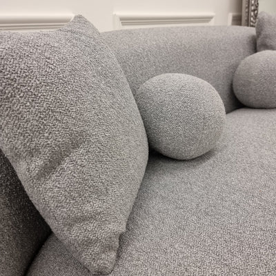 La Concha Wave Boucle Sofa in Luxury Grey Boucle Upholstery