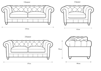 The Chesterfield Sofas Sets in Luxury Grey Velvet