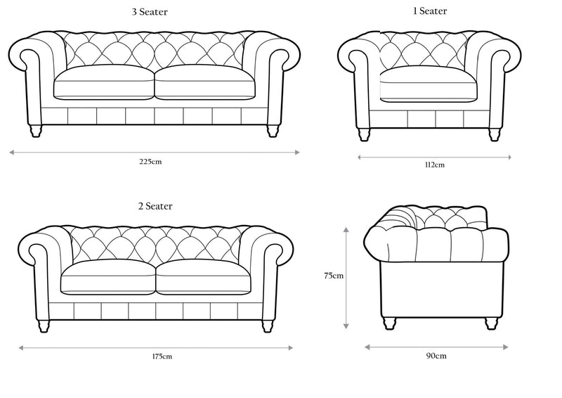 The Chesterfield Sofas Sets in Luxury Grey Velvet