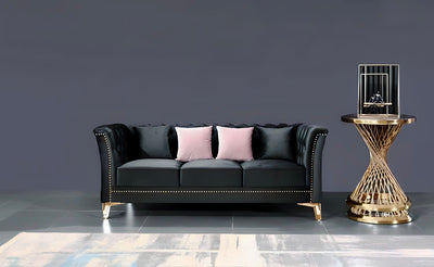 Venice Sofa Sets in Luxury Black Velvet