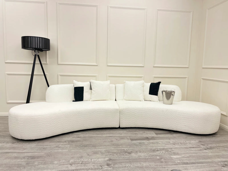 Miami Luxury Modern Sofa in Luxury Cream boucle fabric