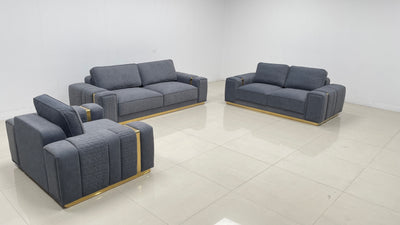 Dallas Modern Sofas in Luxury Dark Grey