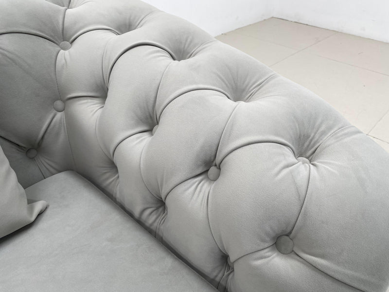 Phoenix Modern Sofa Set in Luxury Grey Velvet