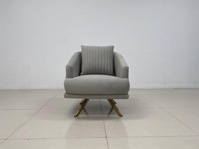 Phoenix Modern Sofa Set in Luxury Grey Velvet