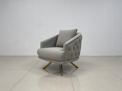 Phoenix Modern Sofa Set in Luxury Grey Velvet