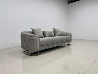 Phoenix Modern Sofa Set in Luxury Grey Velvet