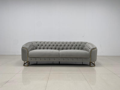Phoenix Modern Sofa Set in Luxury Grey Velvet