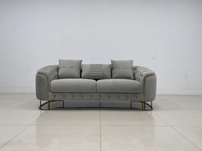 Phoenix Modern Sofa Set in Luxury Grey Velvet