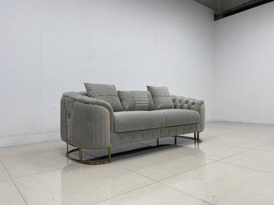Phoenix Modern Sofa Set in Luxury Grey Velvet