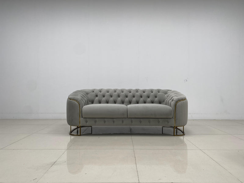 Phoenix Modern Sofa Set in Luxury Grey Velvet