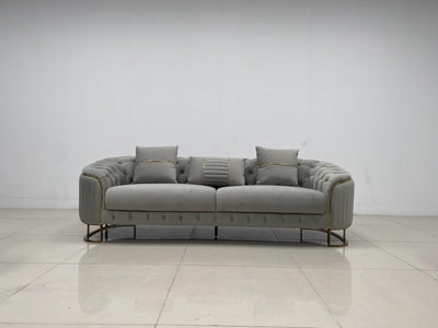 Phoenix Modern Sofa Set in Luxury Grey Velvet