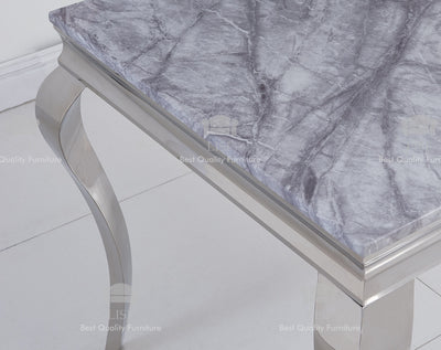 The Louis Dining Table (150cm) in [Grey / Cream or Black] Marble Top - Table ONLY