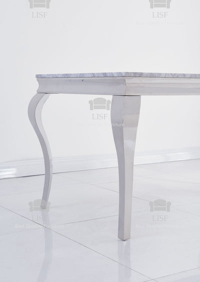 The Louis Dining Table (150cm) in [Grey / Cream or Black] Marble Top - Table ONLY