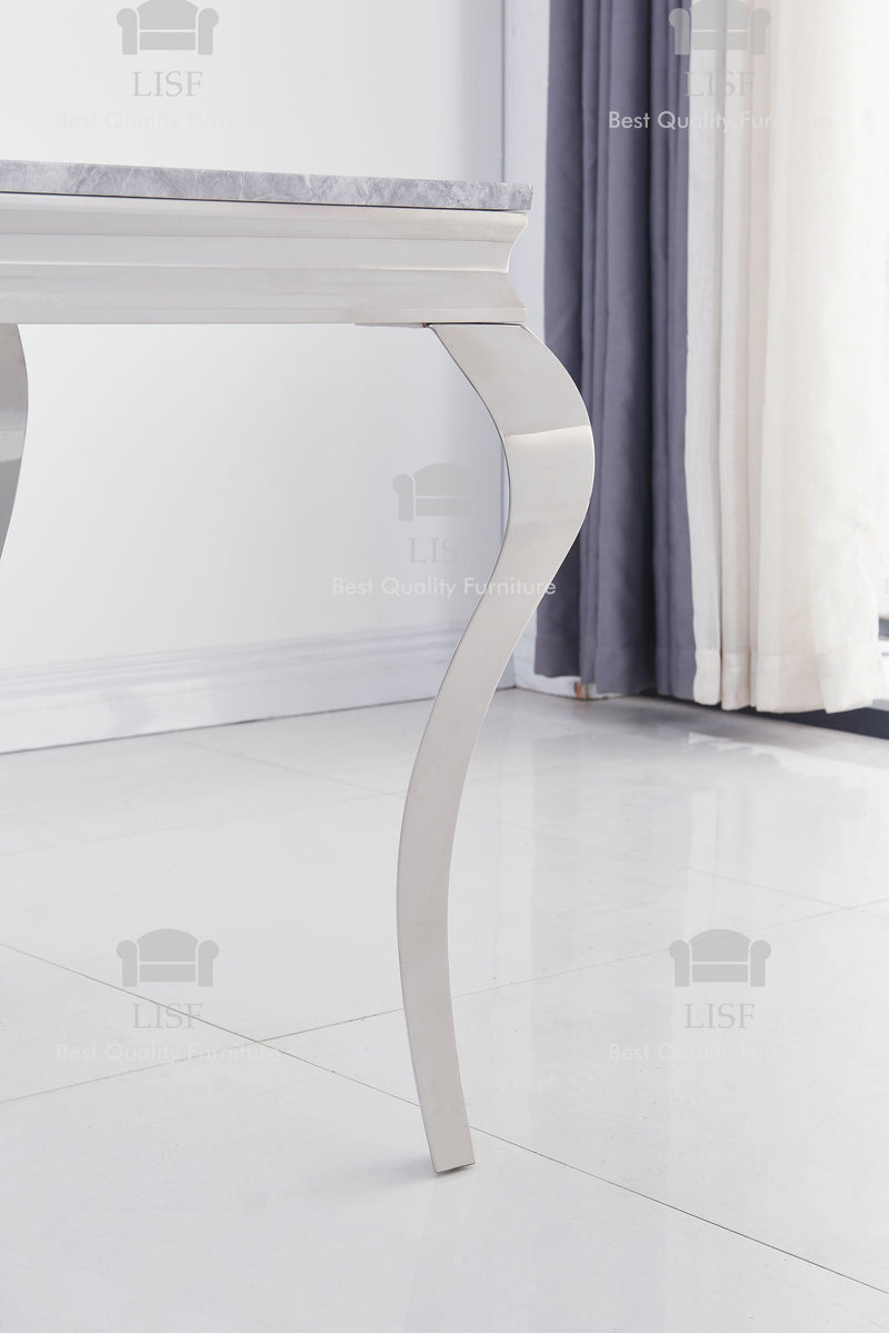 The Louis Dining Table (150cm) in [Grey / Cream or Black] Marble Top - Table ONLY