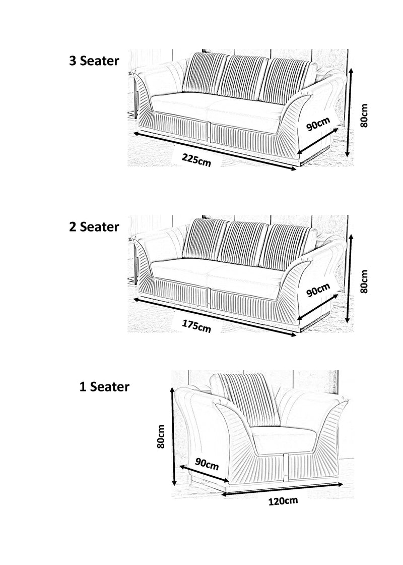 Manhattan Sofa Set in Luxury Grey Velvet