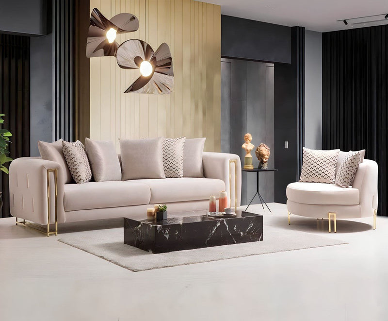 Sydney Sofas Suite Sets in Luxury Cream Velvet