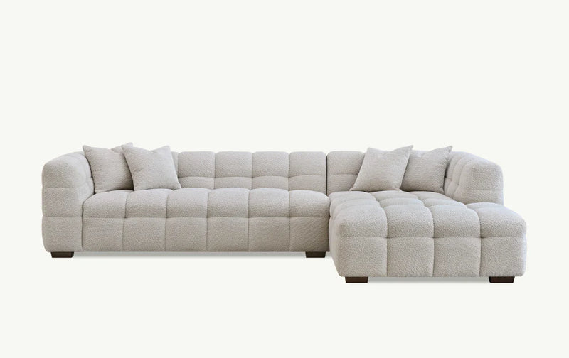 The Bubble Boucle Corner Sofa in Luxury Ivory Boucle Upholstery