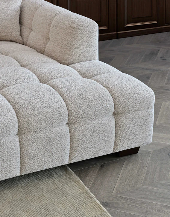 The Bubble Boucle Corner Sofa in Luxury Ivory Boucle Upholstery