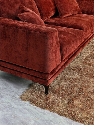 Lenox Sofa Range In Rust Velvet