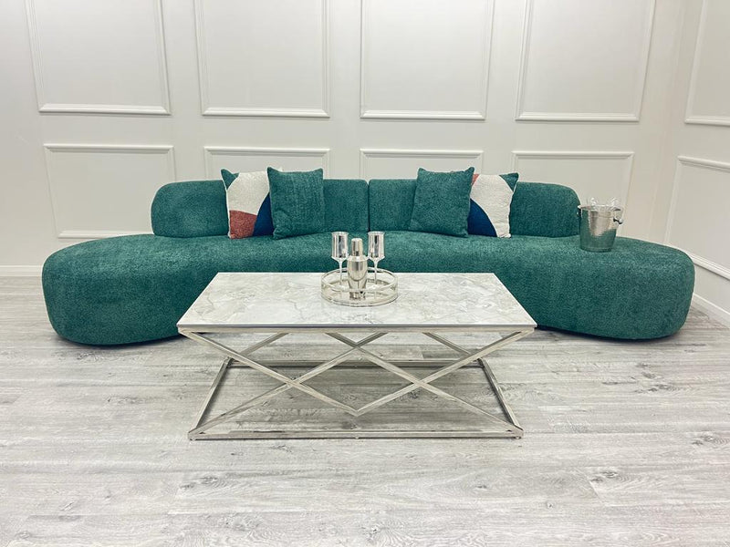 Miami Luxury Modern Sofa in Luxury Green boucle fabric