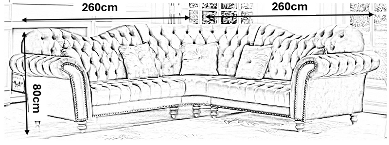 The Elegance Chesterfield Corner Sofas in Luxury Dark Grey Velvet - Immediate Delivery