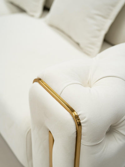 Antalya Sofa Set in Luxury Light  Cream Velvet