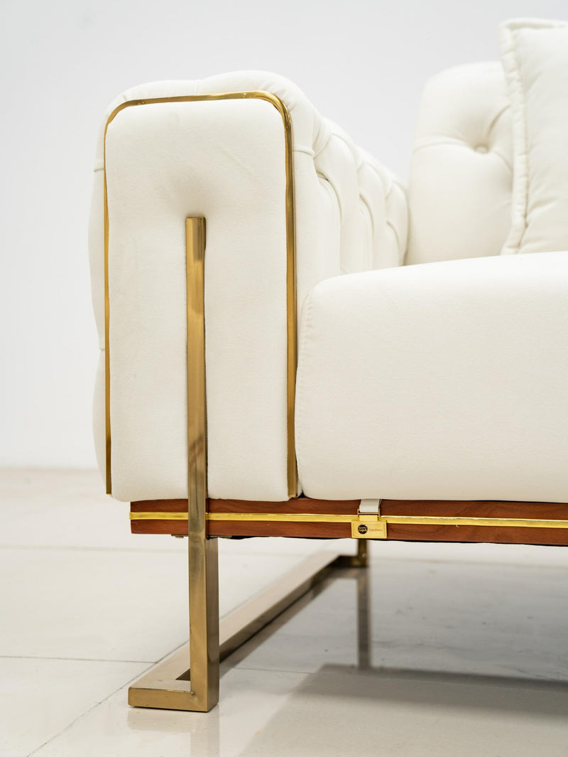 Antalya Sofa Set in Luxury Light  Cream Velvet
