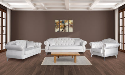 Chesterfield Sofas in Cream Velvet