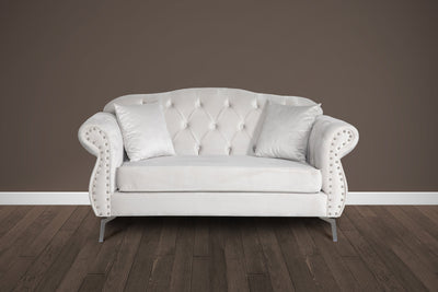 Chesterfield Sofas in Cream Velvet 2 Seater