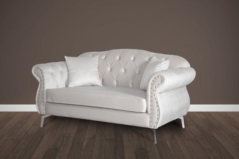 Chesterfield Sofas in Cream Velvet 2 Seater