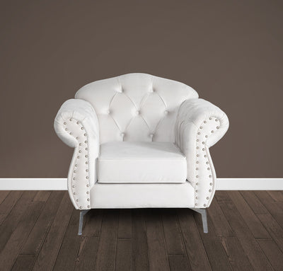 Chesterfield Sofas in Cream Velvet 1 Seater