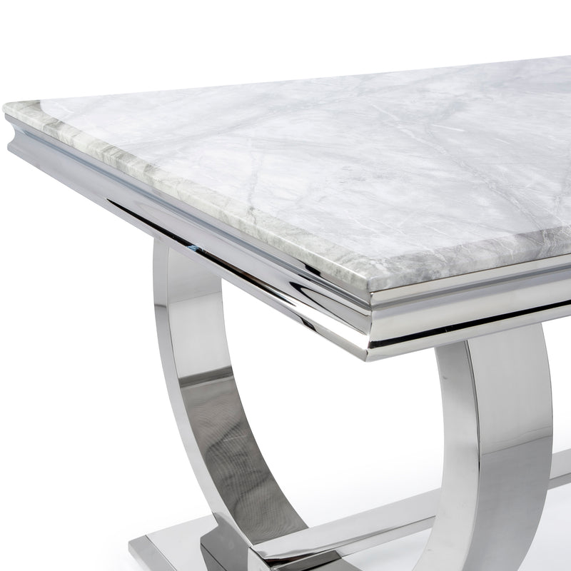 The Arianna Marble Dining Tables (180cm) - In Grey Marble Top