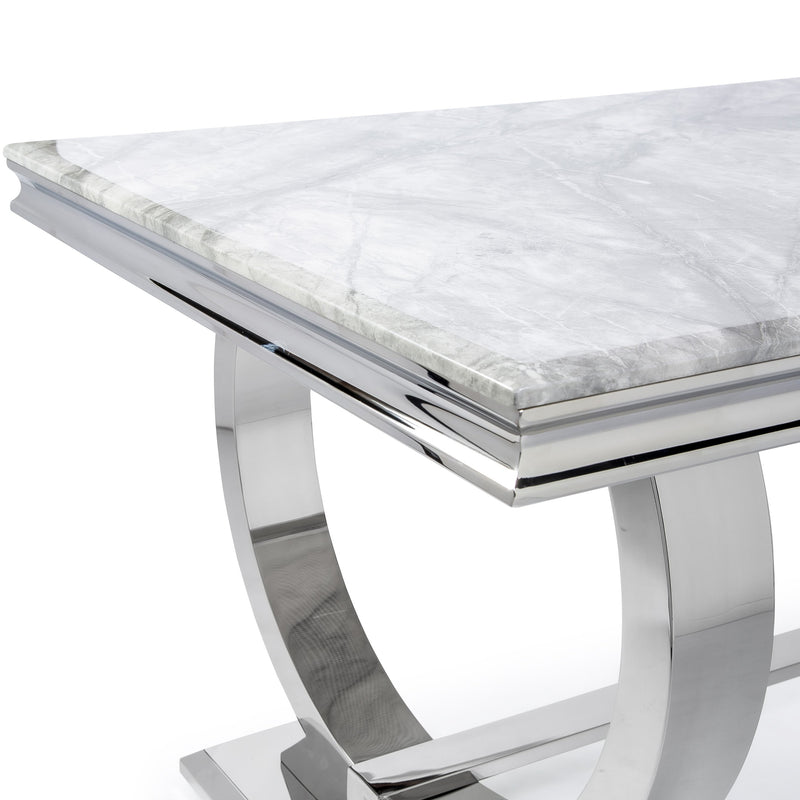 The Arianna Grey Marble Dining set (180cm) With Lion-Head Dining Chairs