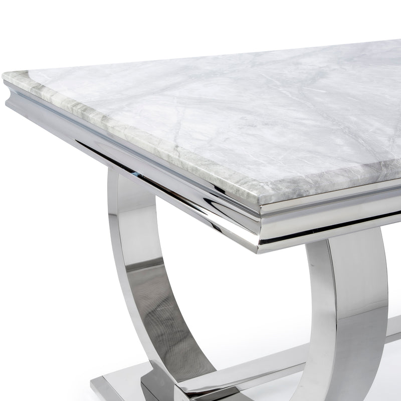 The Arianna Dining Tables (200cm) - In Grey Marble Top