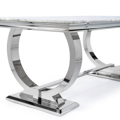 The Arianna Marble Dining Tables (180cm) - In Grey Marble Top