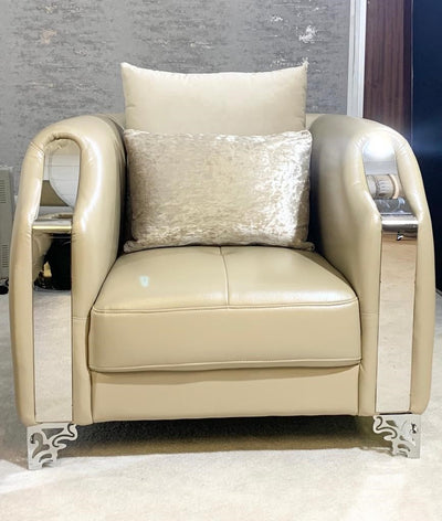 Martina Gold Leather Luxury Settee Suite Sofa in 1 & 2 and 3 Seater Sofas