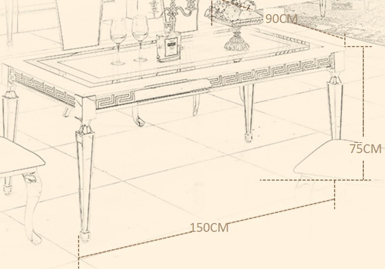 The Ginevra Dining Tables (150cm) in Grey Top + 4 or 6 Chairs