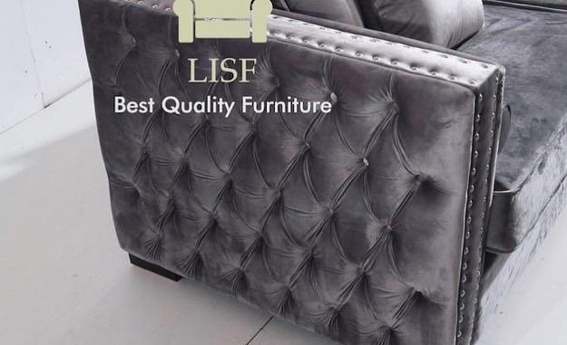 Moscow Sofas Sets in Luxury Dark Grey Velvet