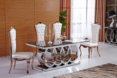 The Francesca Dining Table (180cm) + 6 or 8 Dining Chairs (AS in the Pictures)
