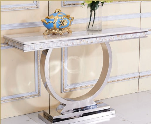 The Arianna Console Tables (160cm) - In Cream Marble Top