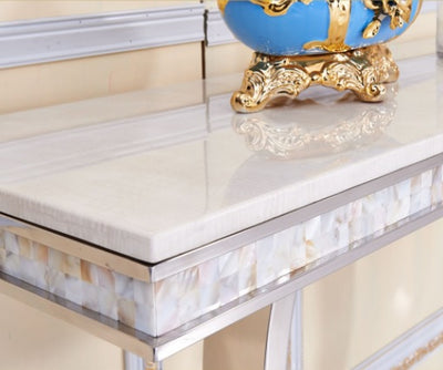 The Arianna Console Tables (160cm) - In Cream Marble Top