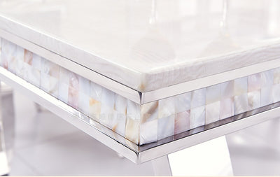 The Arianna Dining Tables (180cm) - In Cream Marble Top