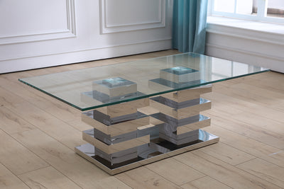 Clear Glass Coffee Table (130cm)