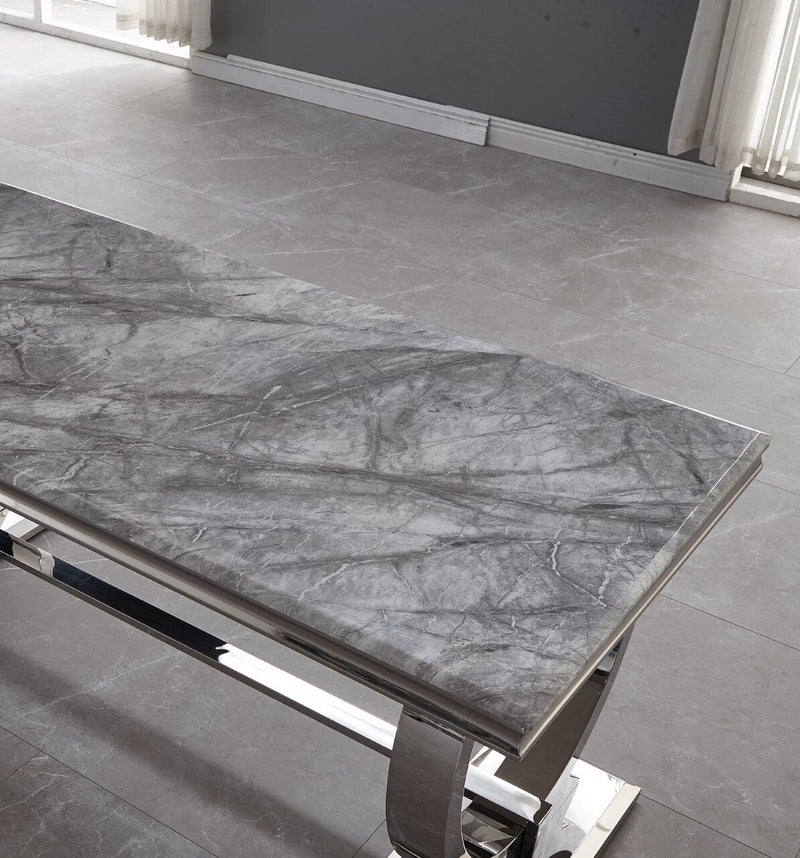 The Arianna Dining Tables (200cm) - In Grey Marble Top