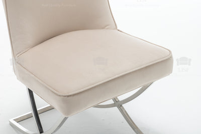 Belgravia Buttons Back Dining Chairs in Luxury Cream Velvet